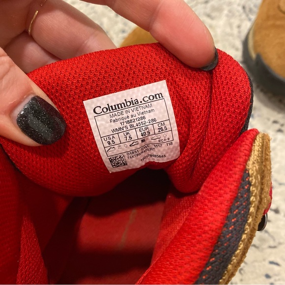 Columbia hiking ankle high boots size 9.5 red brown - Picture 3 of 7